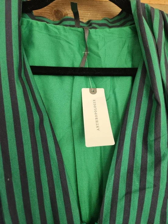 NWT ANTHROPOLOGIE The Tommie Long-Sleeve Smocked Front-Zip Mini Shirt Dress XL - Picture 6 of 7